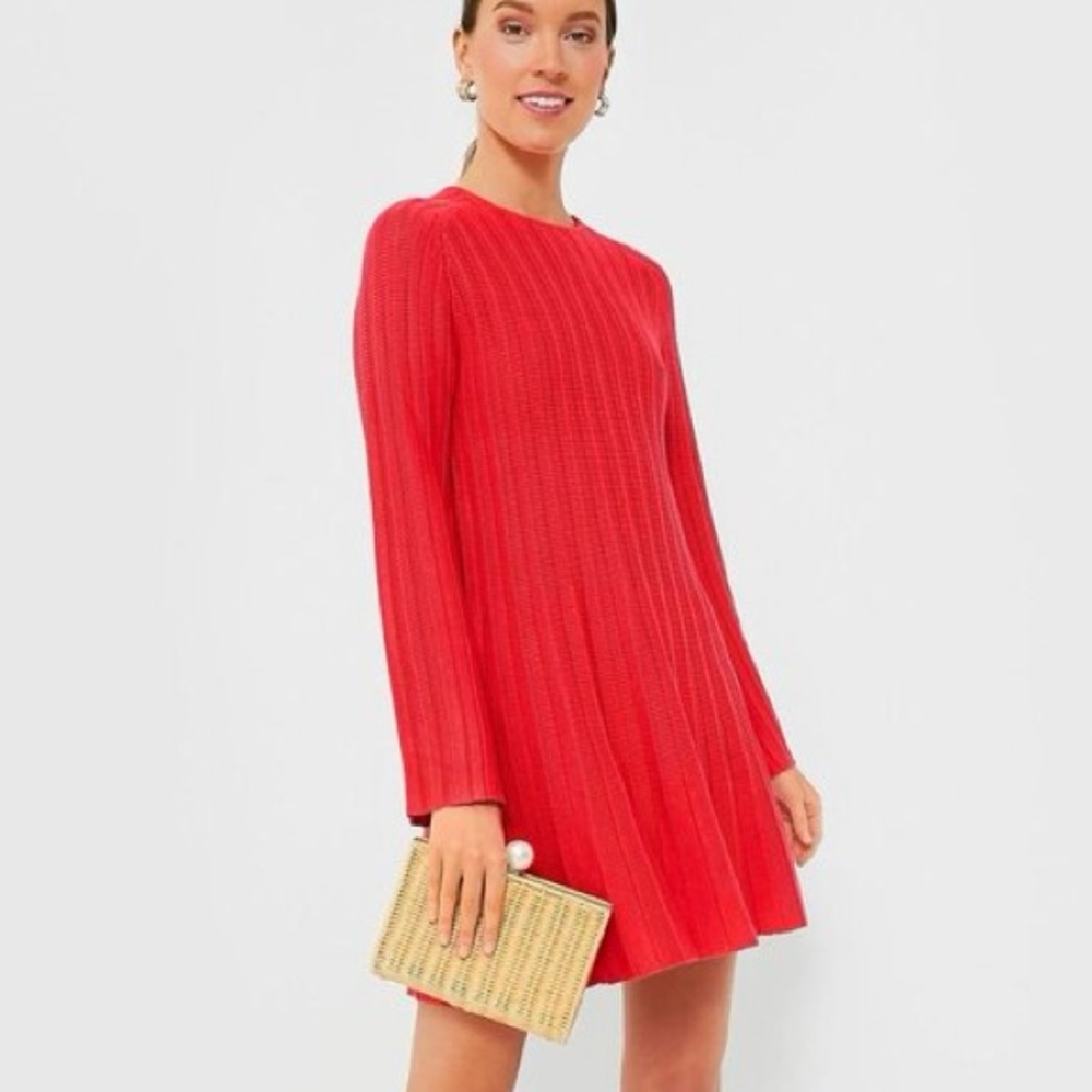 Pomander Place Adi Rib Knit Dress Red S NWT